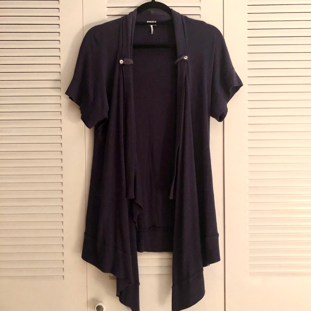 Splendid short sleeve draping cardigan